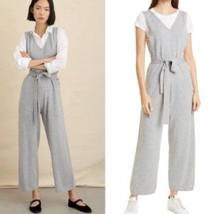 Alex Mill Ollie Overall Knit Sweater Jumpsuit Cotton Wool Gray